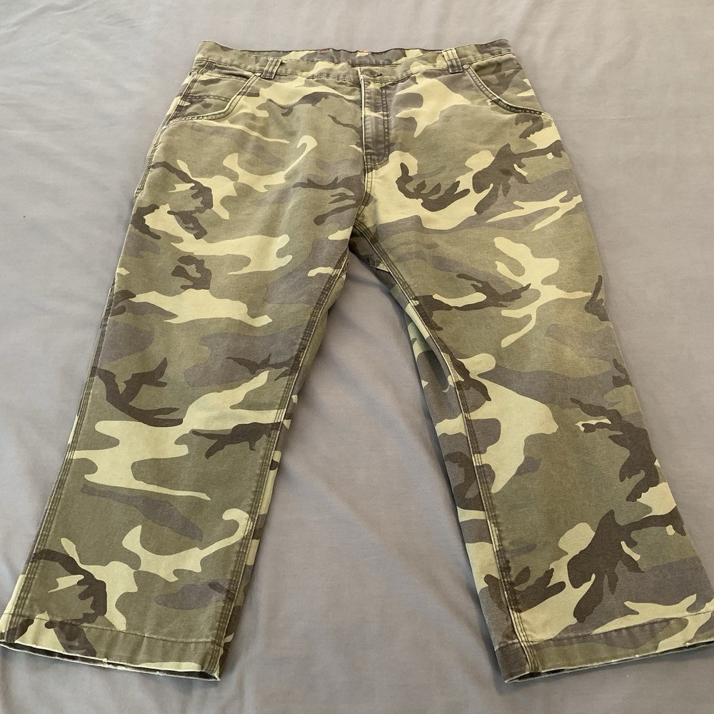Vintage Craftsman Camo Canvas Carpenter Jeans Men's 42x30 (41x24 fit) Aging Cool